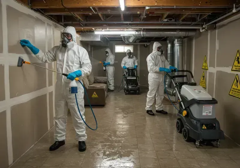 Basement Moisture Removal and Structural Drying process in Bethlehem, NC